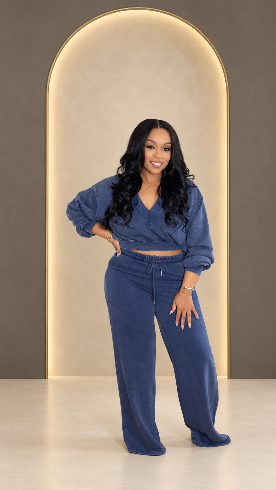 Let's Terry Pant Set- Blue