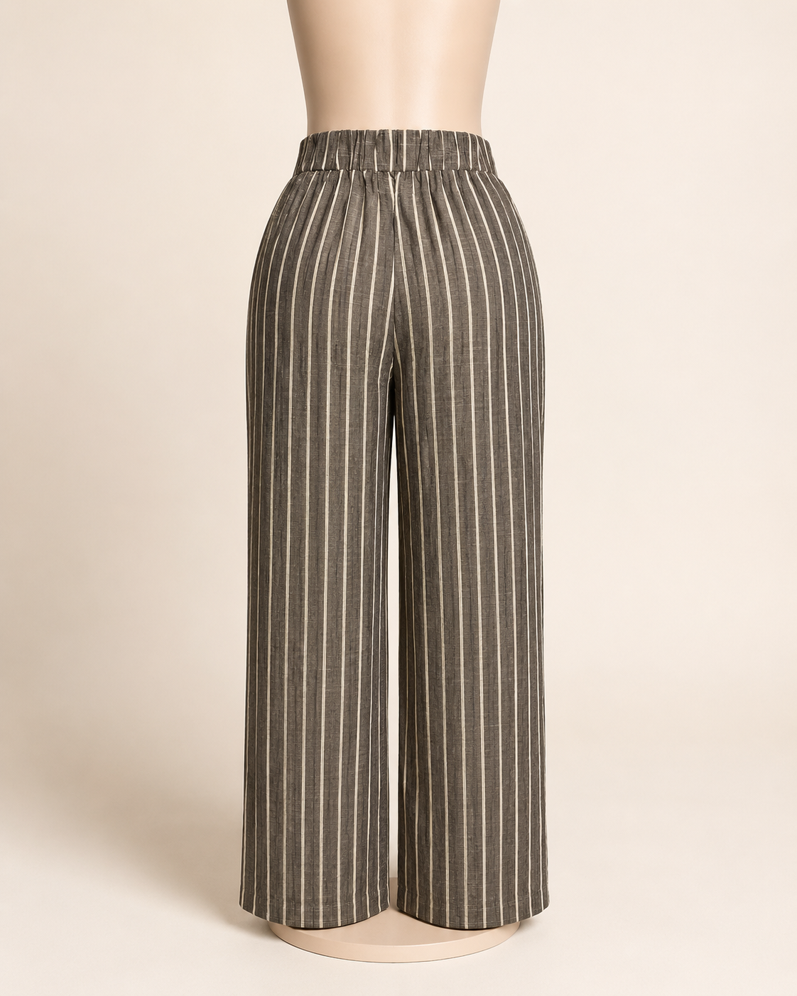 Striped Linen Pants Brown