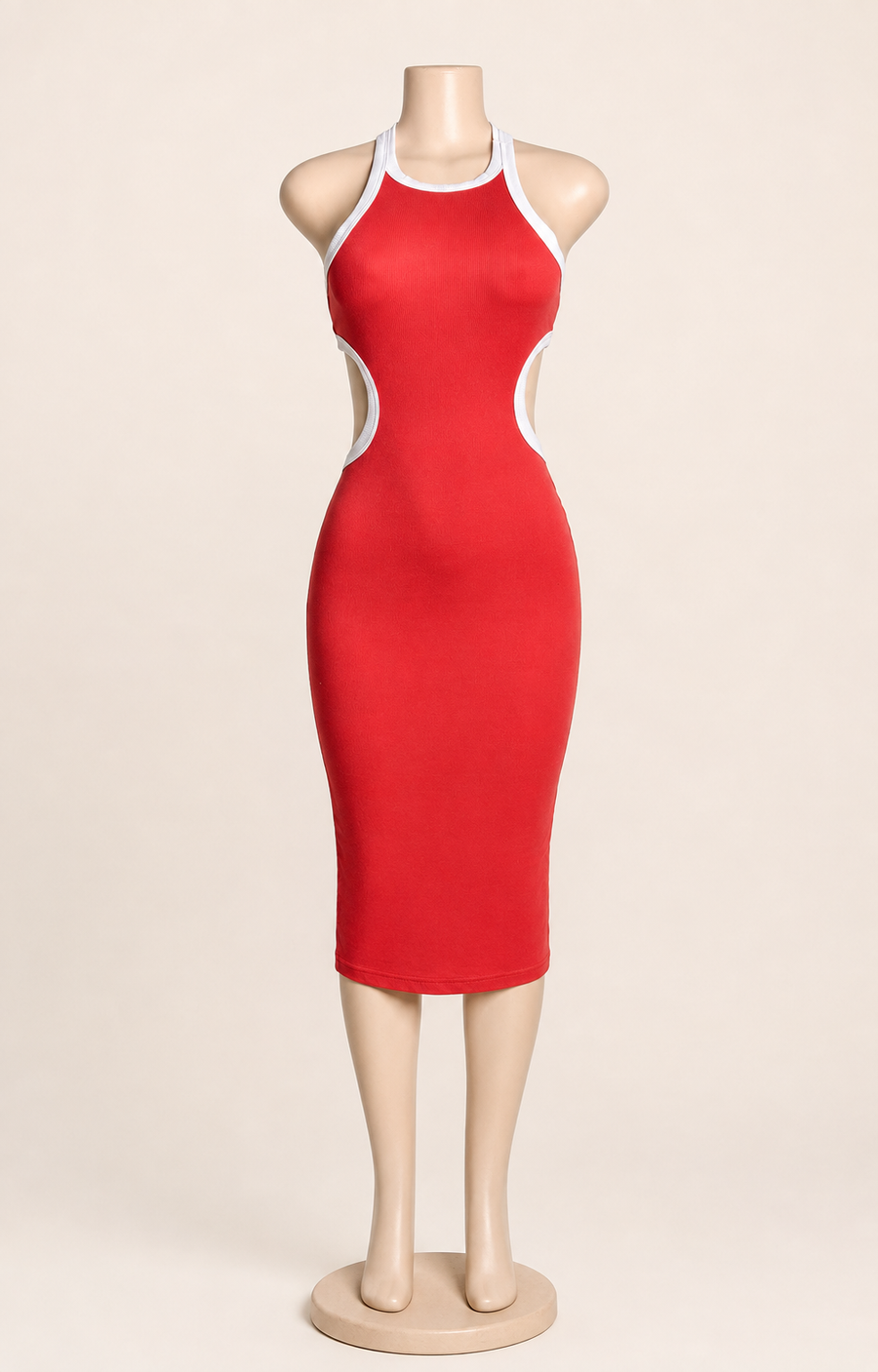 Coral Midi Dress