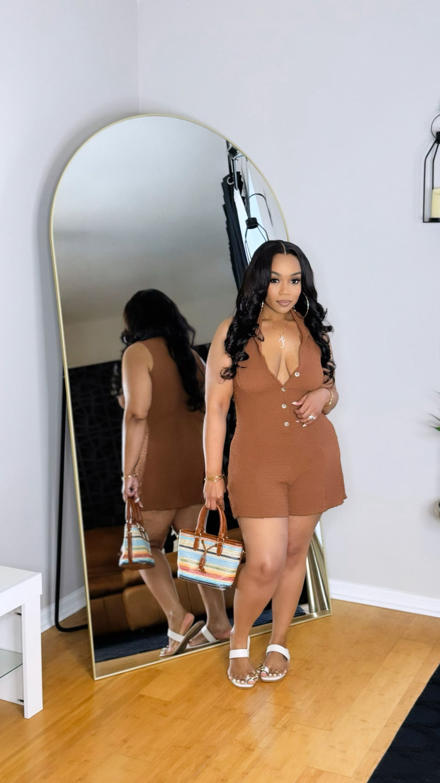 Flowy Romper- Brown