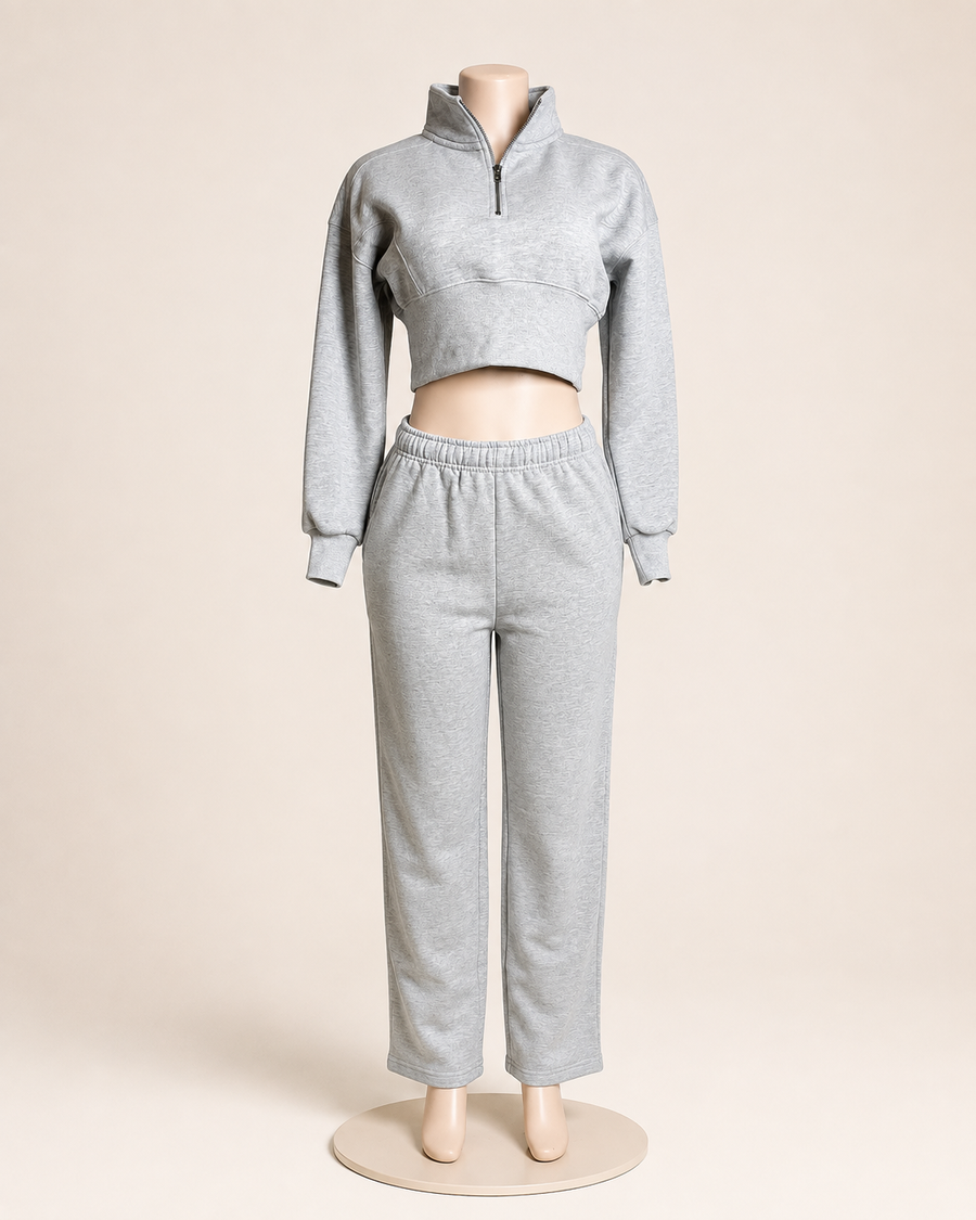 Two Piece Lounge Set- Grey