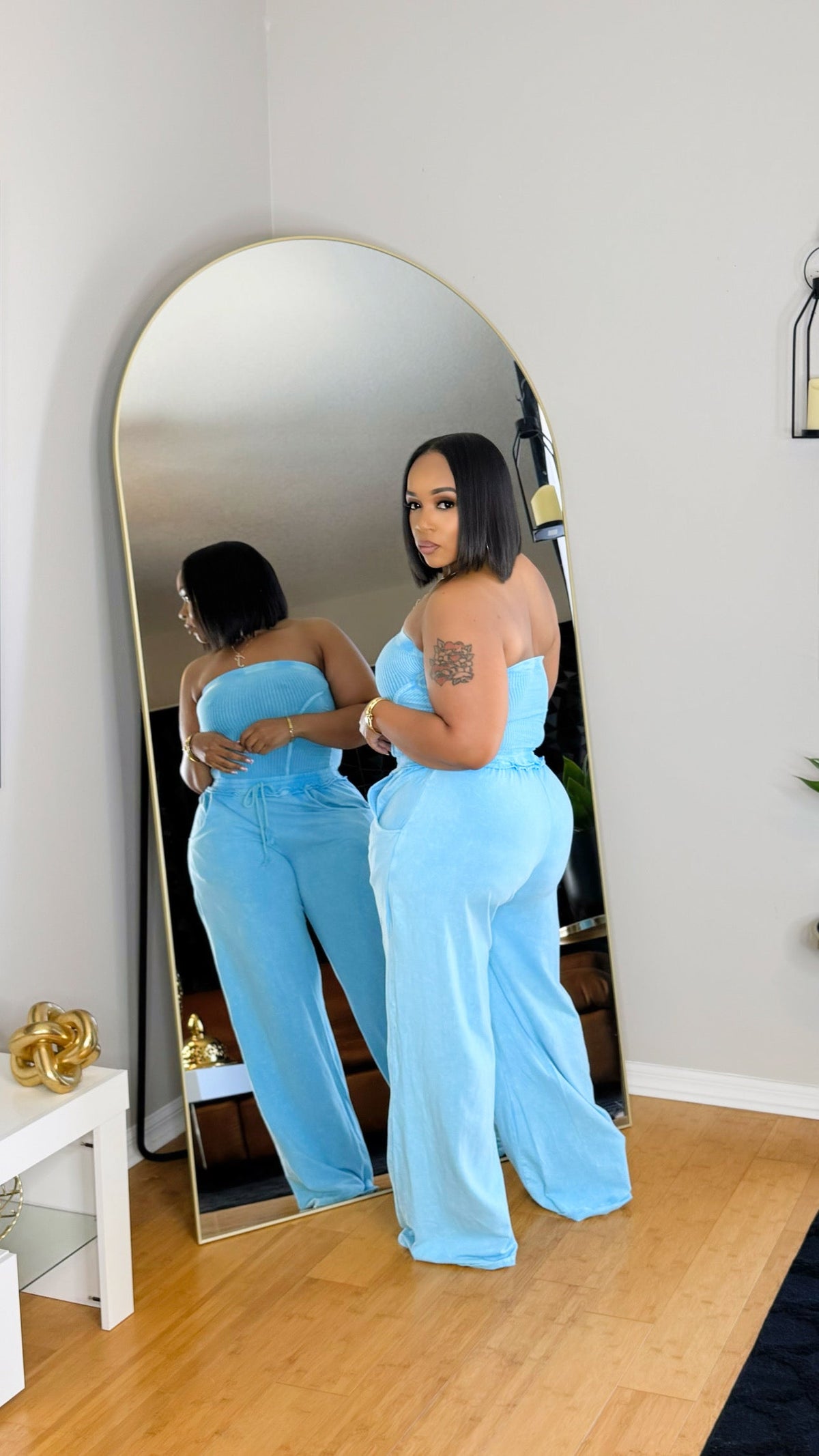 Mineral Washed Jumpsuit- Blue