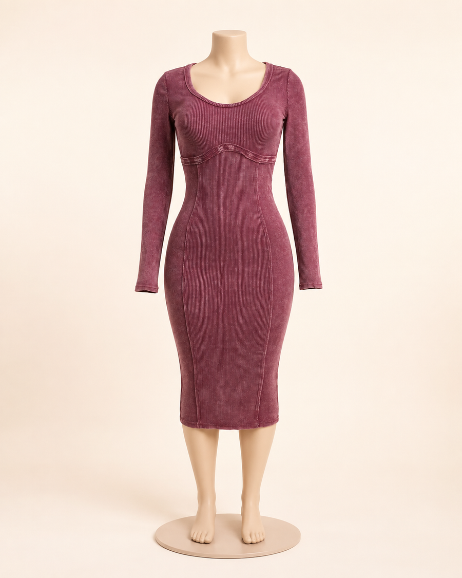 Mineral Wash Long Sleeve Maxi