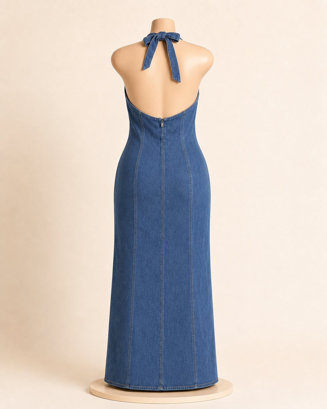 Halter Denim Maxi