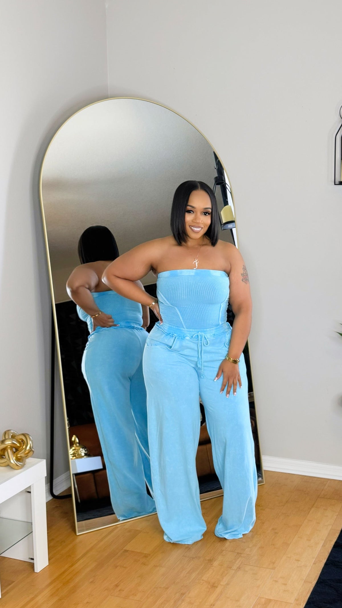 Mineral Washed Jumpsuit- Blue