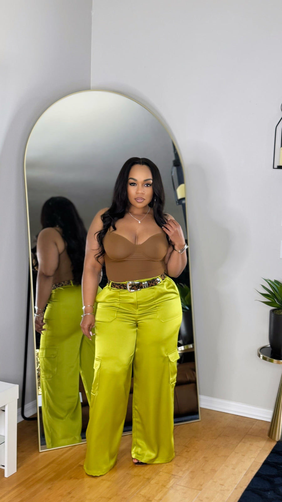 Talk That Talk Satin Pants- Lime