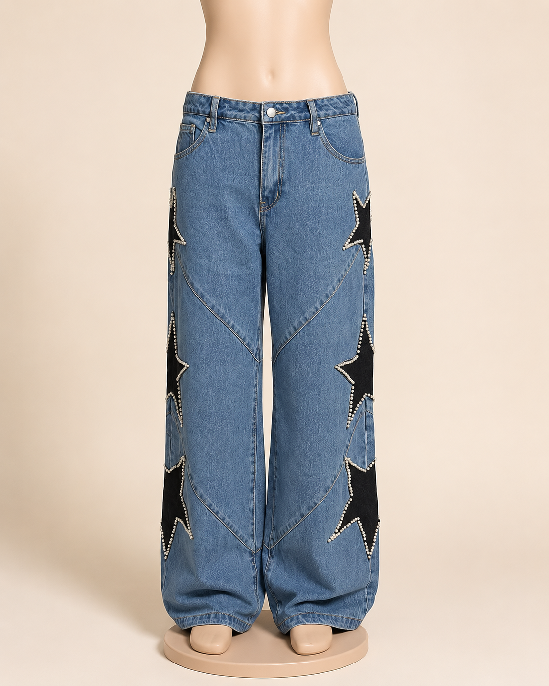 Stars Embellished Jeans