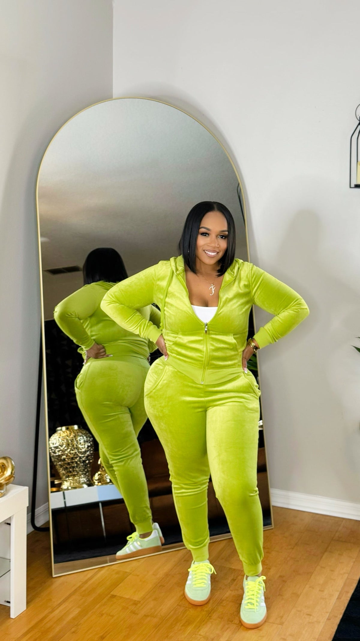Velour Set- Lime