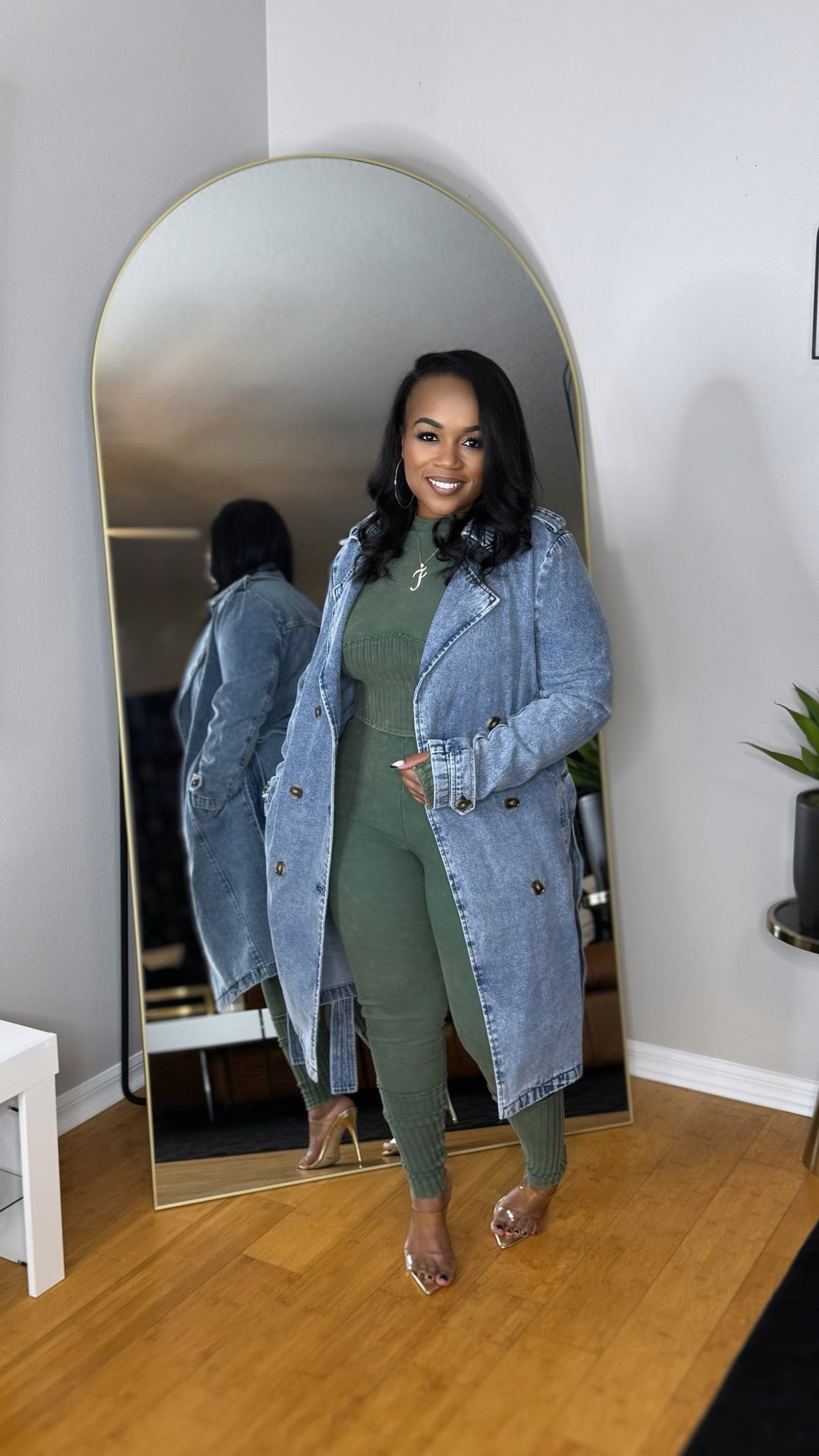 Denim Trench Jacket