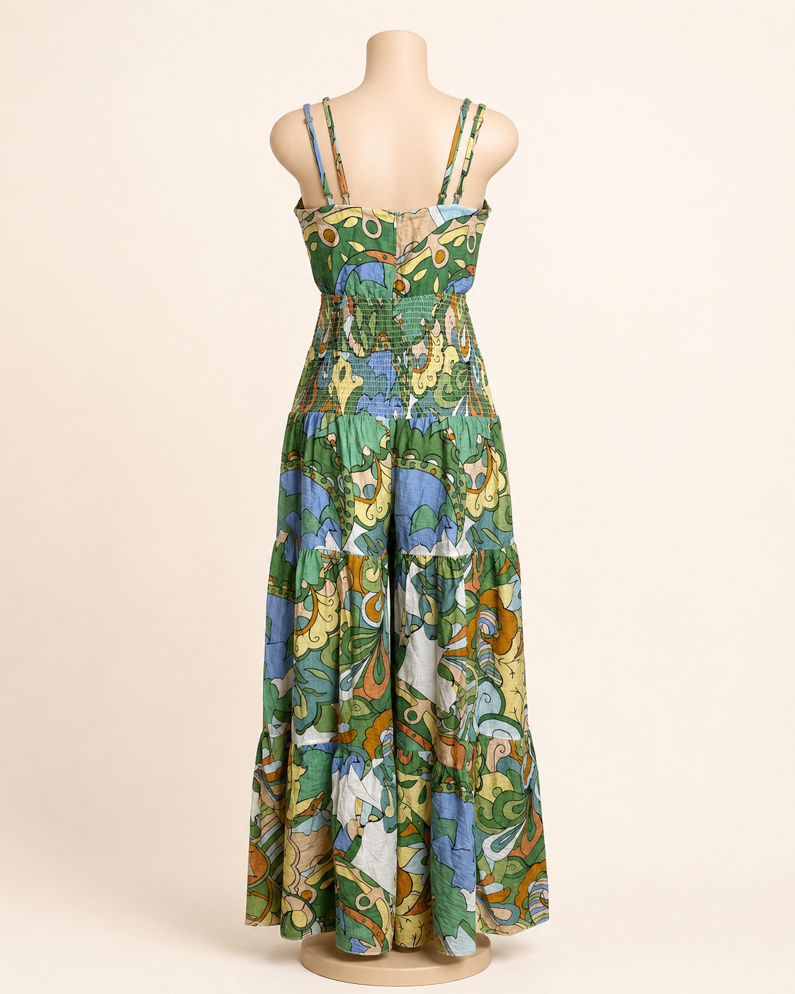 Green Print Jumpsuit