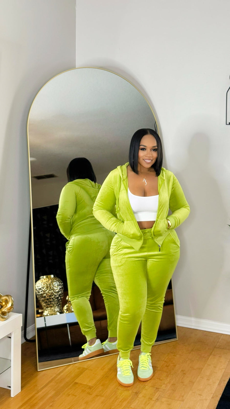 Velour Set- Lime