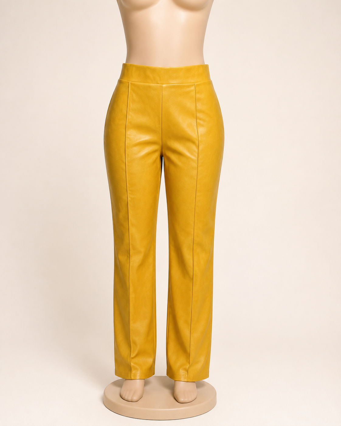 Faux Leather Pants- Mustard