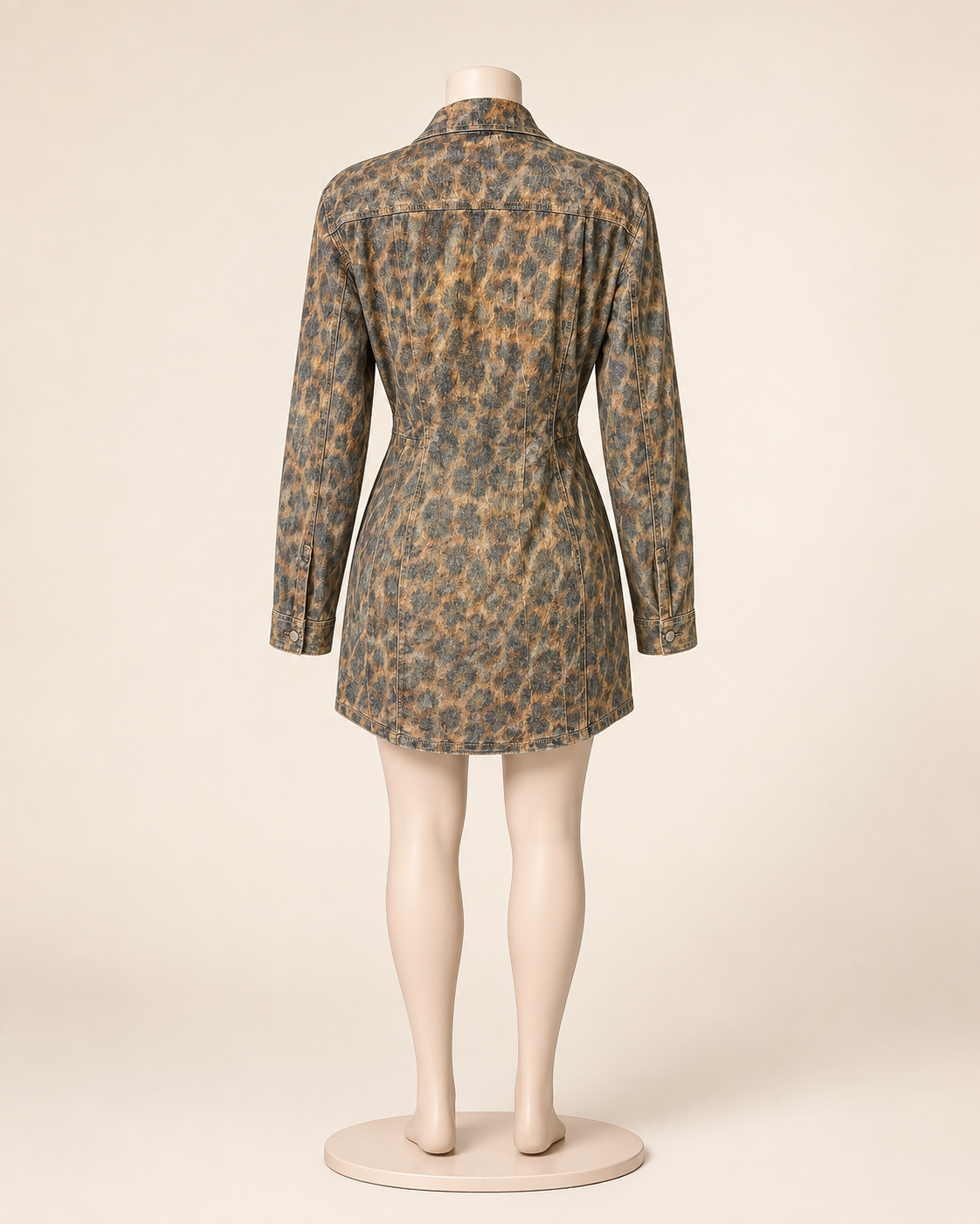 HER Denim Dress- Leopard