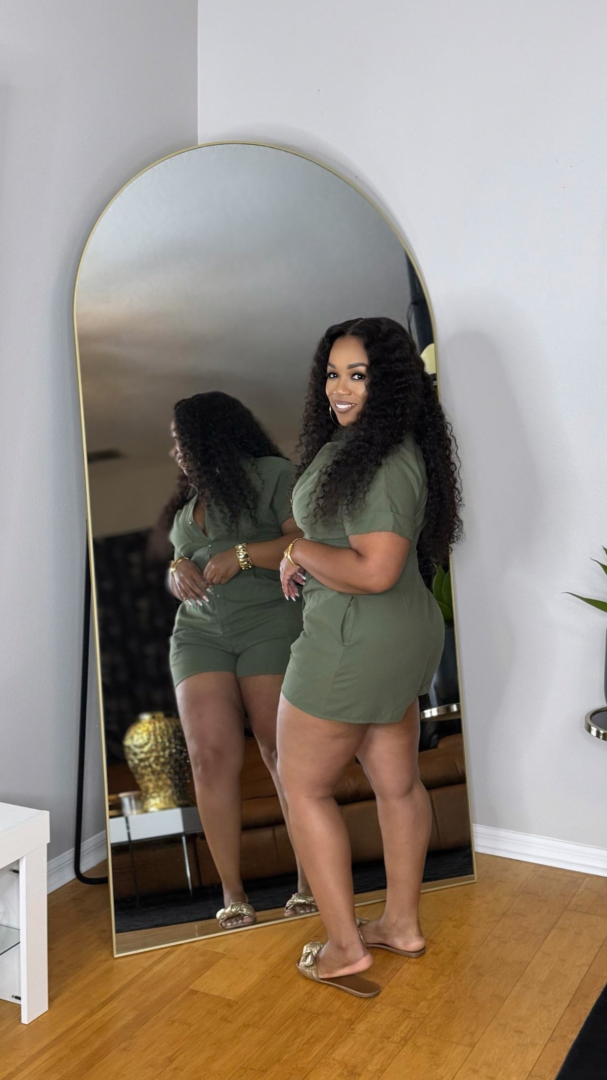 Casual Slay Romper- Olive