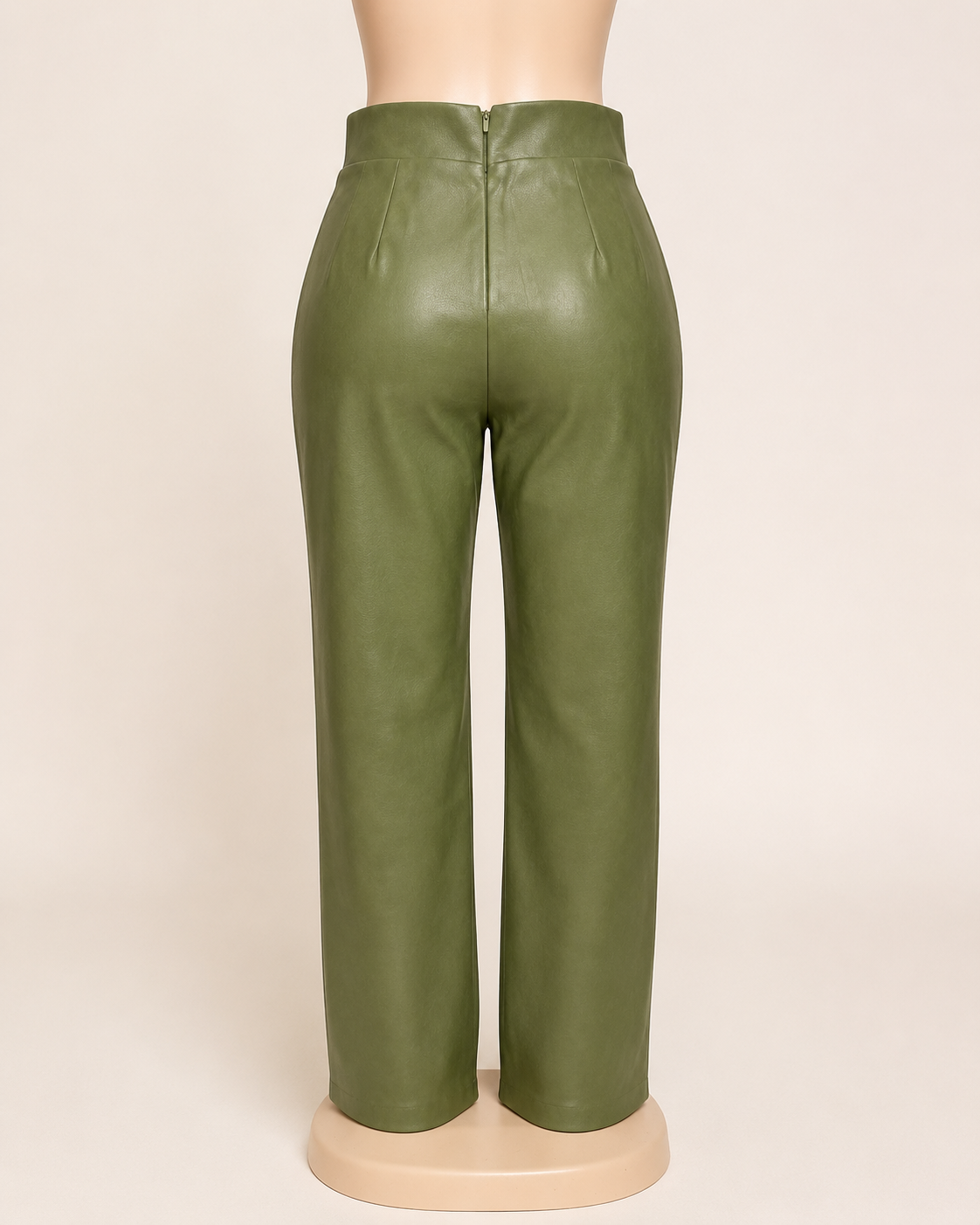 Faux Leather Pants- Olive