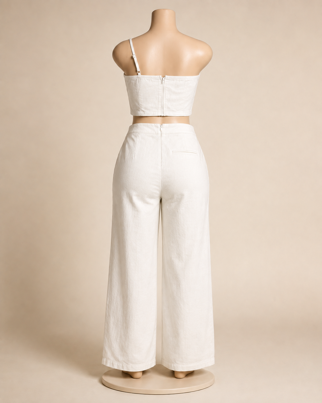 Flower Denim Set- White