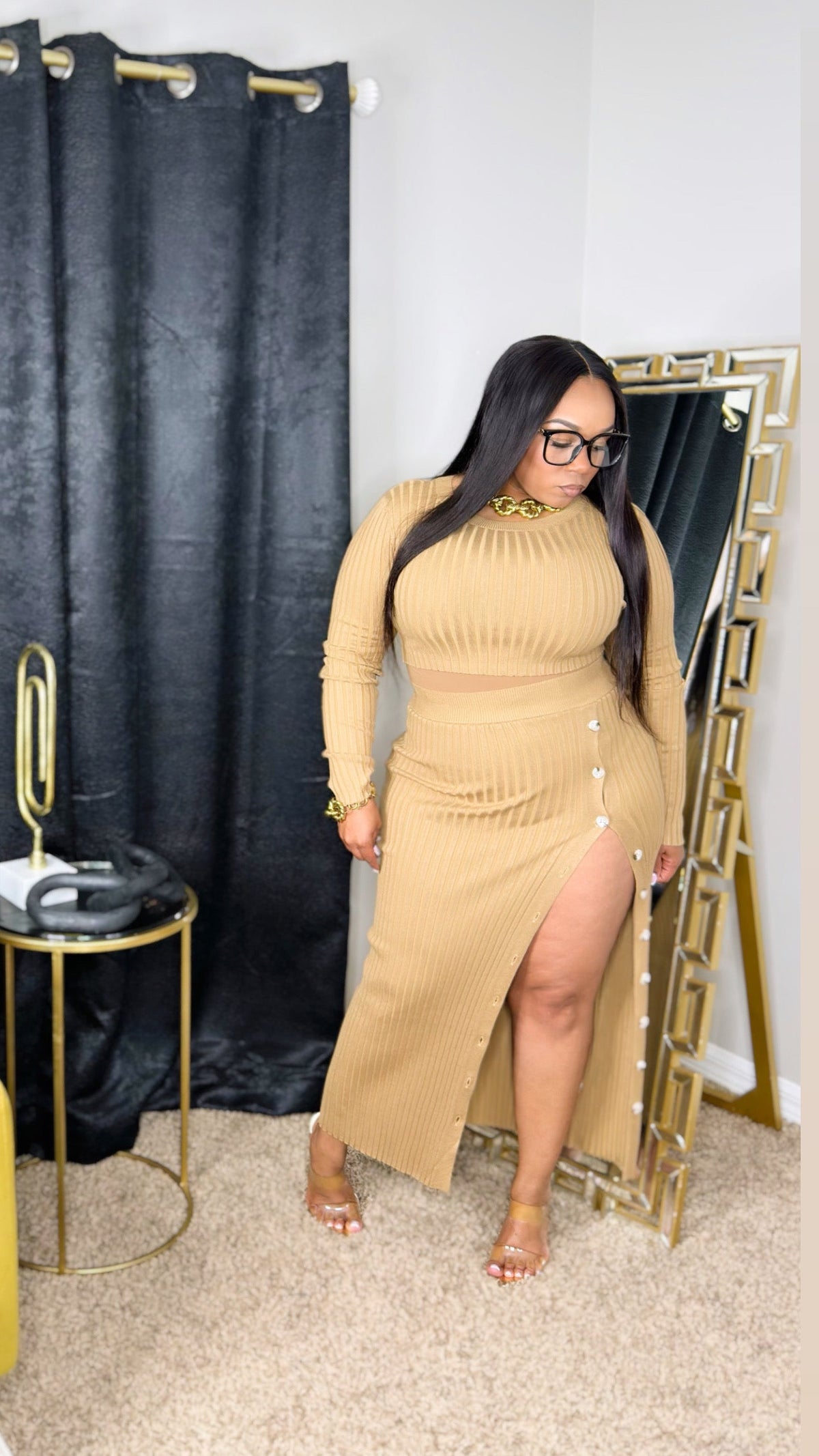 Special Skirt set- Camel