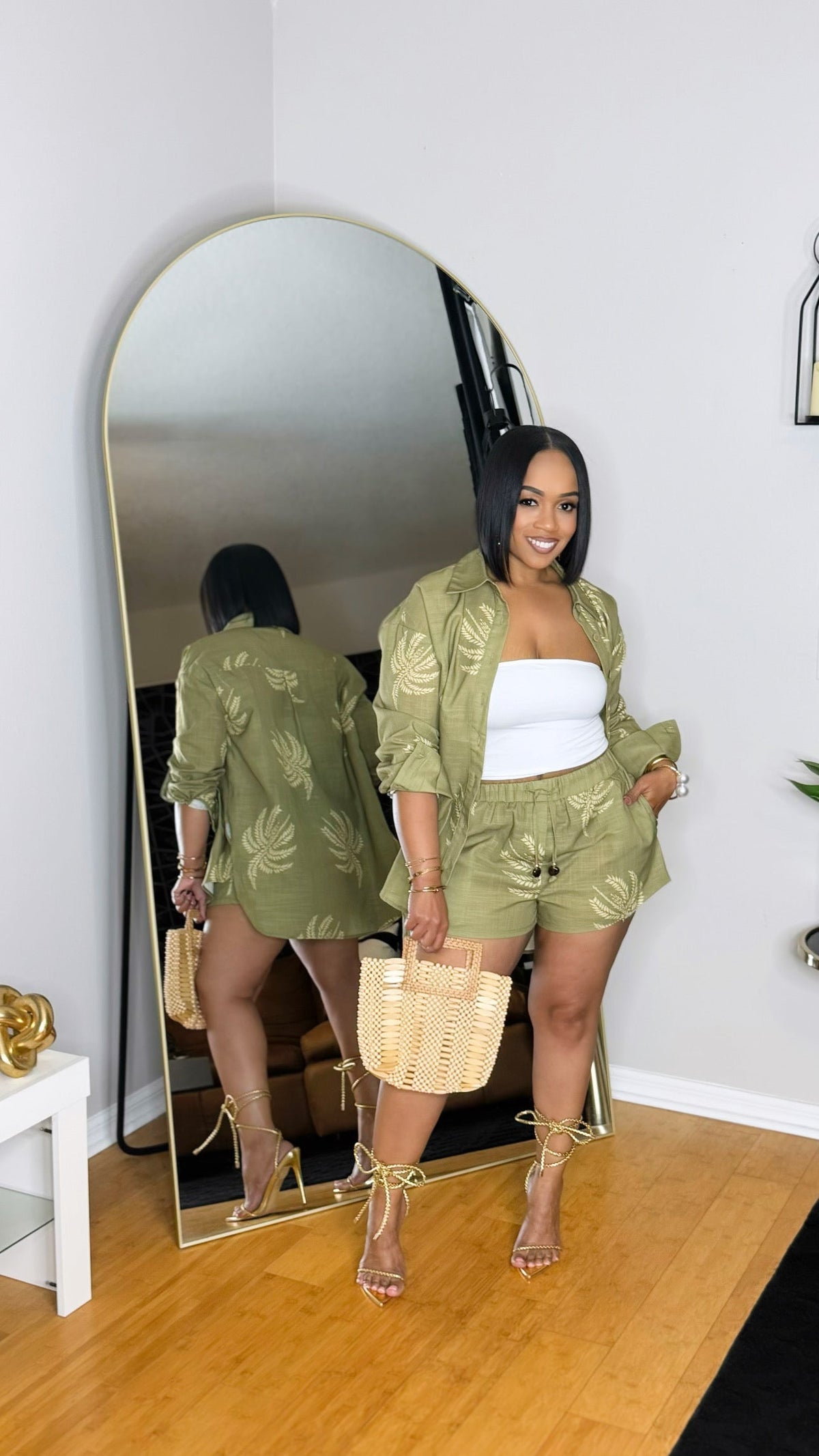 Palm Linen Short Set