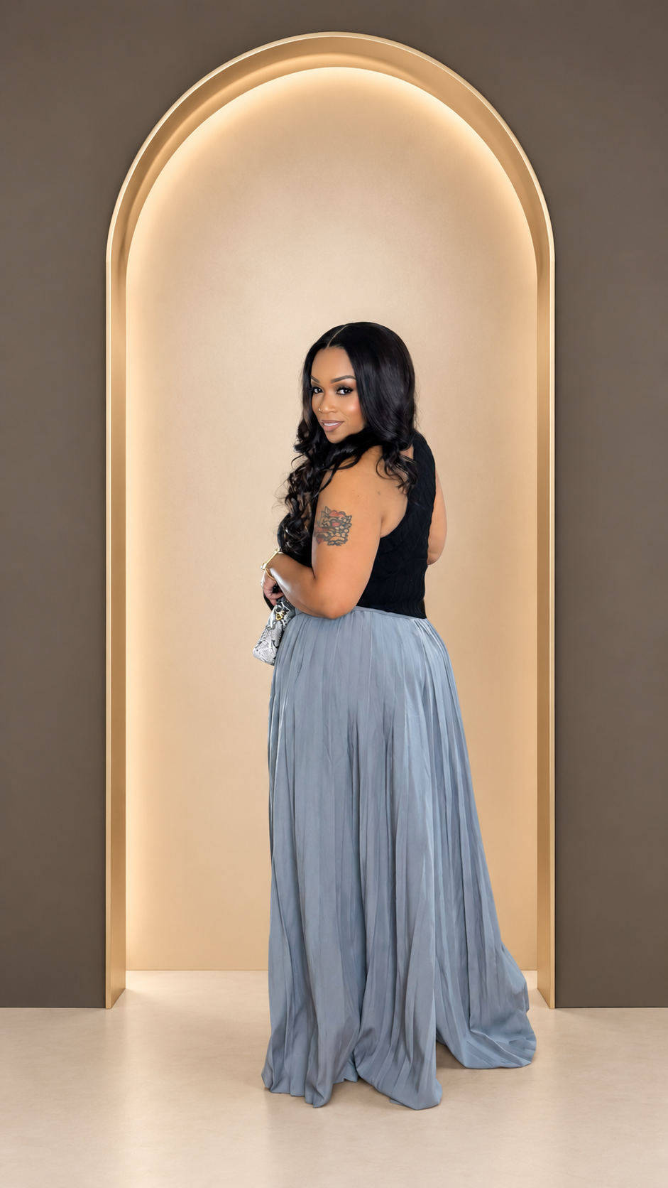 Pleated Wide Leg Pants