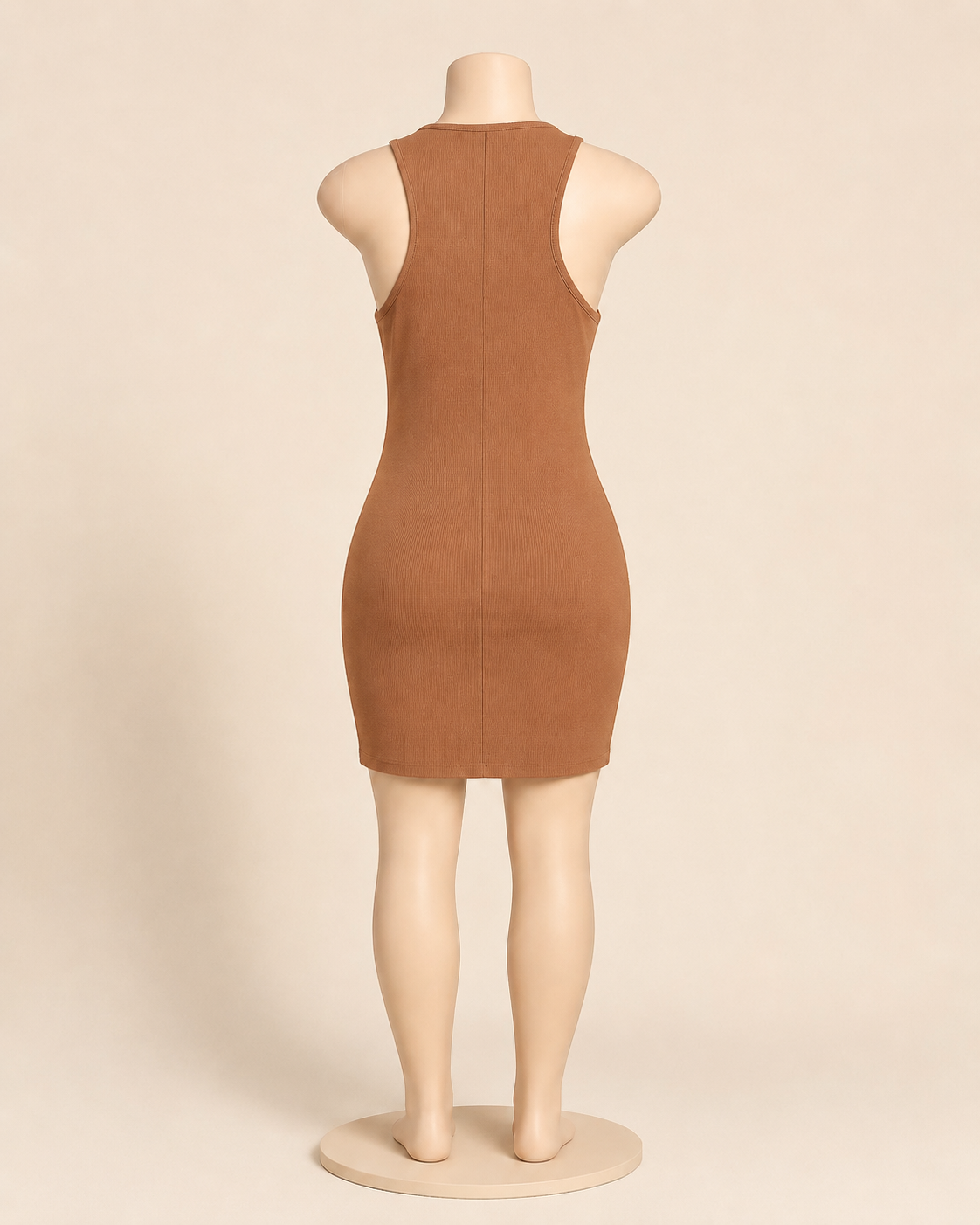 Clear Strap Mini Dress Brown