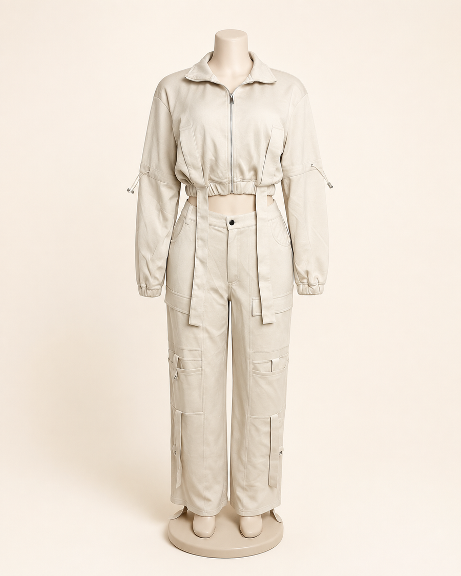 Cream Pant Set