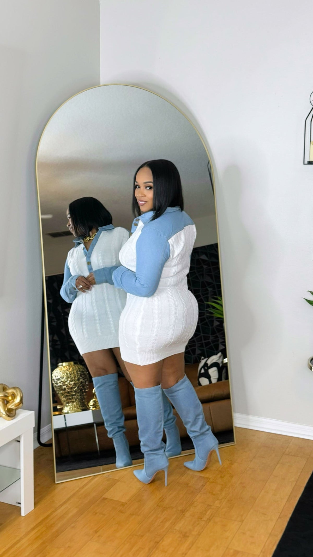 Sweater Dress Denim Mix