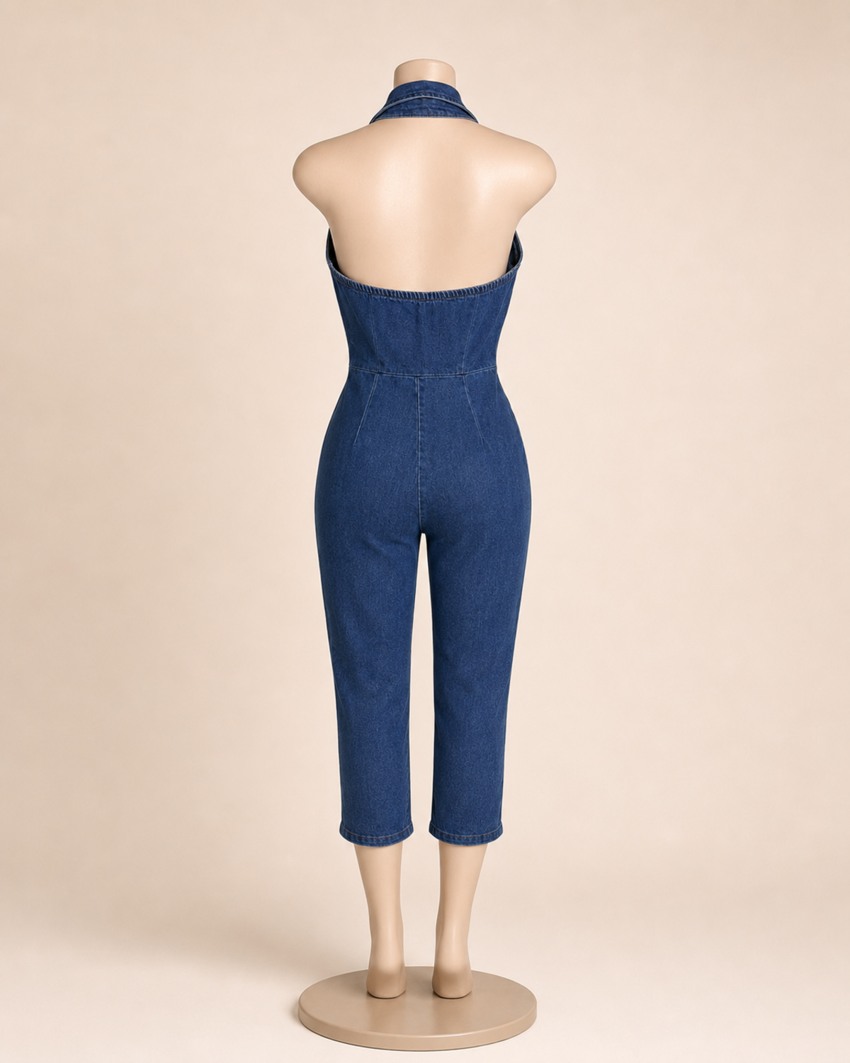 Denim Capri Jumpsuit