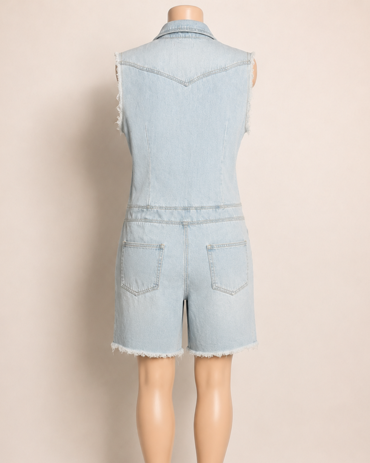 Denim Distressed Romper