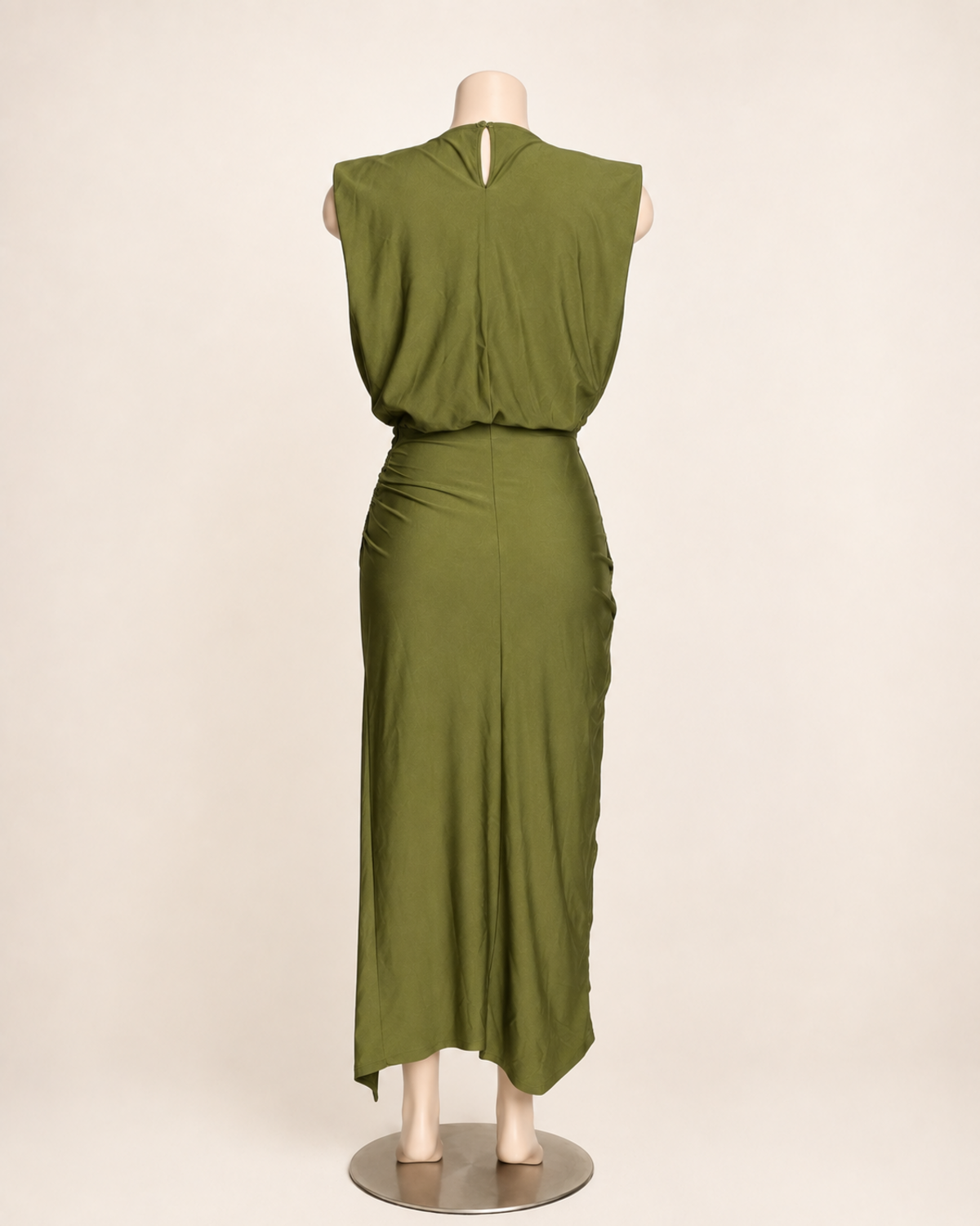 High Slit Olive Dress