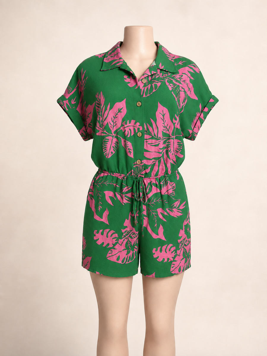 Pink/Green Romper