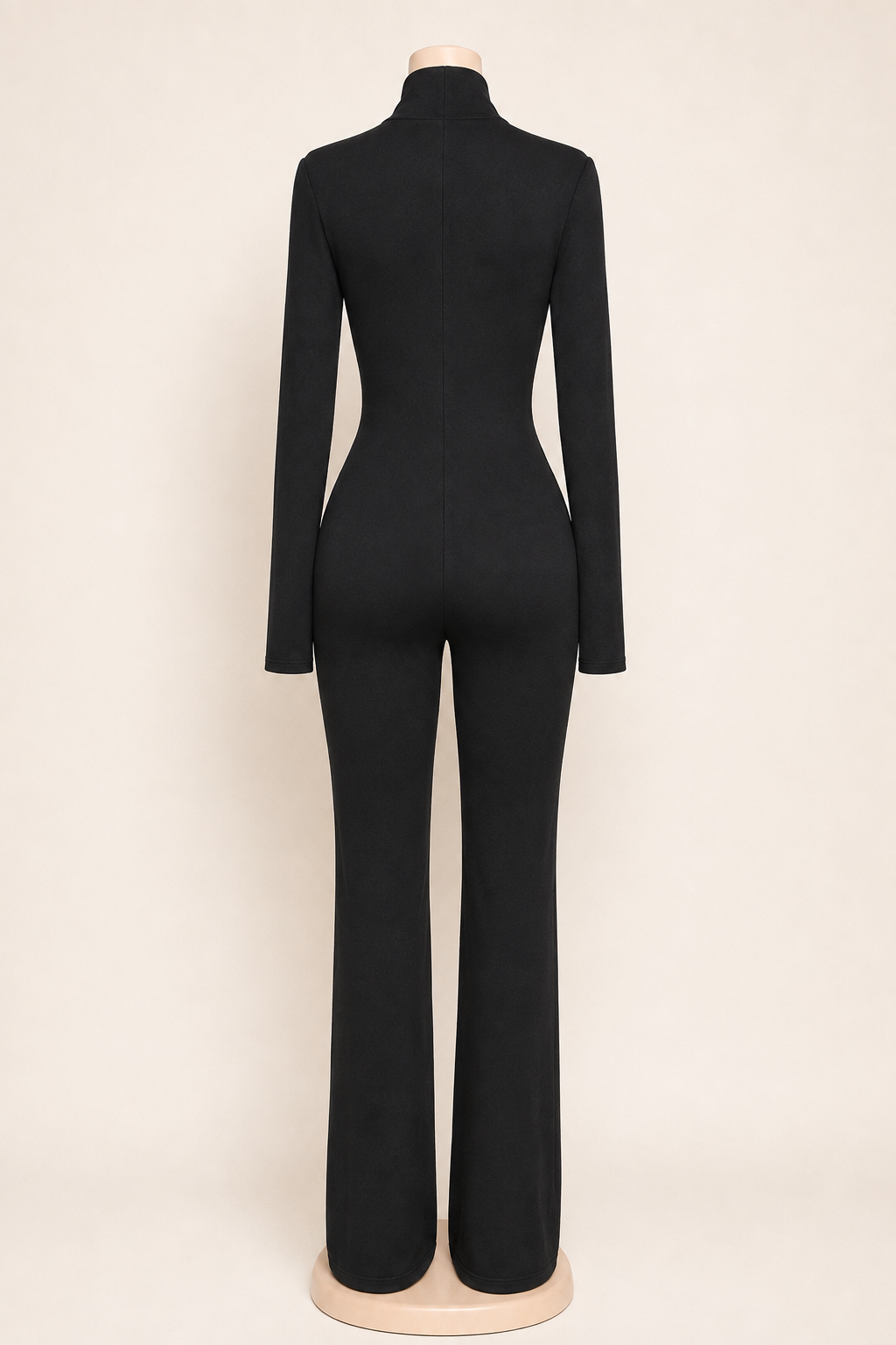 Deep V Jumpsuit Black