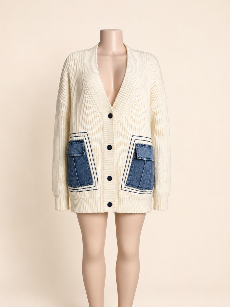 Cream Oversized Cardigan