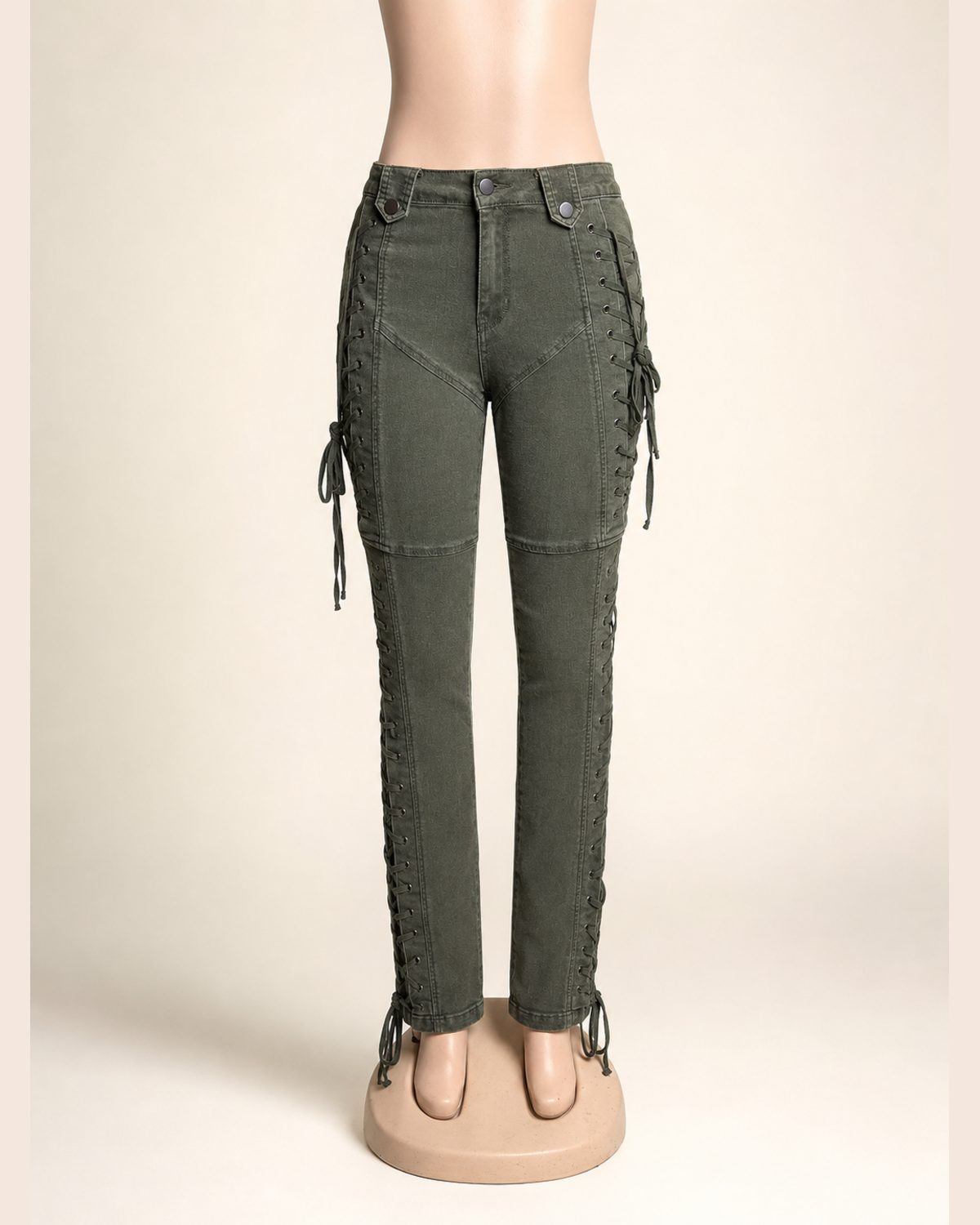 Laced Olive Jeans