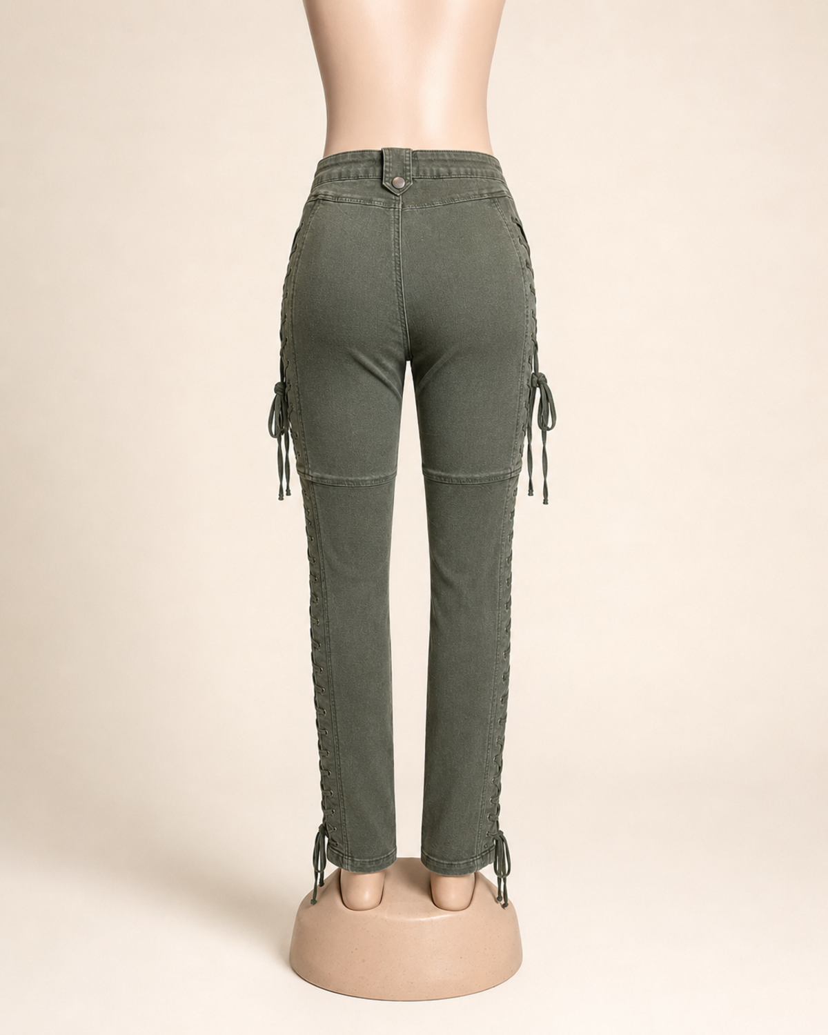 Laced Olive Jeans